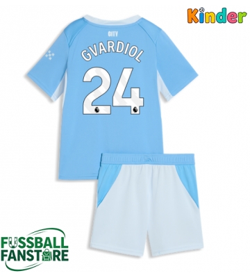 Manchester City Josko Gvardiol #24 Replik Heimtrikot Kinder 2026-27 Kurzarm (+ Kurze Hosen)